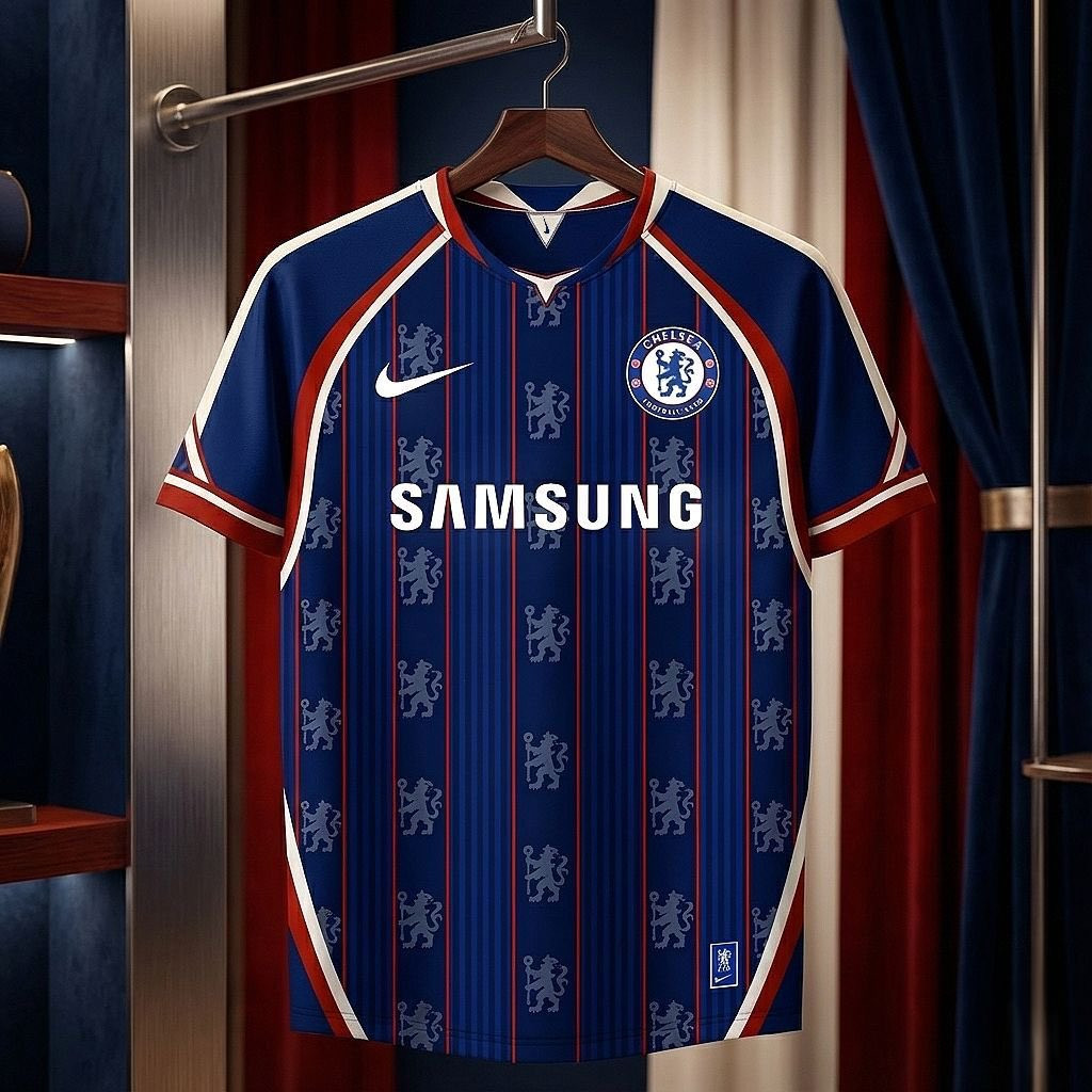 Chelsea Retro Fantasy Football Jersey – Vintage-Inspired Blue & Red Design