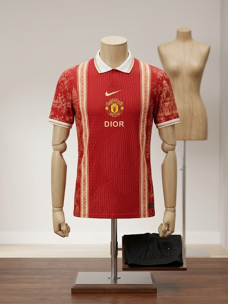 Limited Edition Concept Kit: Red & Gold High-Fashion Football Jersey