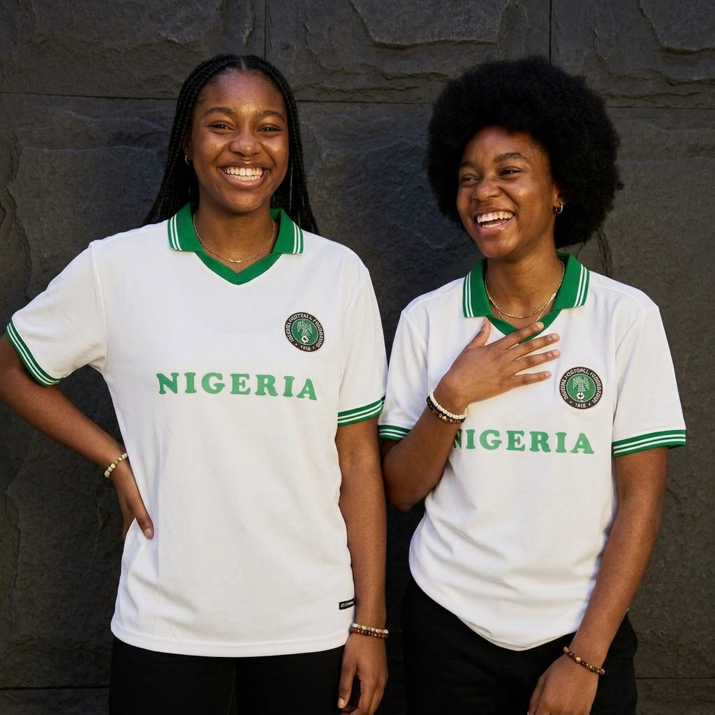 Retro 1980 Nigeria National Team Jersey – Classic White & Green Home Edition